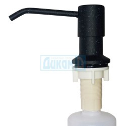 Dispenser for liquid soap and vero, for installation, black granite