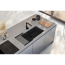 Large roll-type drainer, black matt