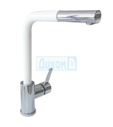 Kitchen faucet with pull-out hose - white