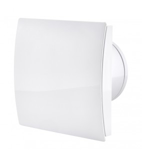 Fan with rounded white panel, square with flap Ф100 мм, 105 куб.м, 8275