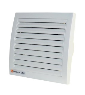 Fan with white panel, square with flap Ф120 mm, 150 m3, 1085