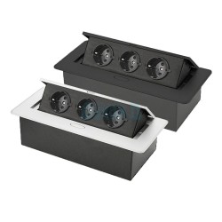 Countertop socket with button cover, white