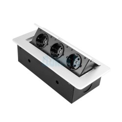 Countertop socket with button cover, white