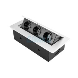 Countertop socket with button cover, white