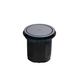 Socket with USB for embedding in a table, PUSH type, Wireless Charging