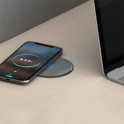 Socket with USB for embedding in a table, PUSH type, Wireless Charging
