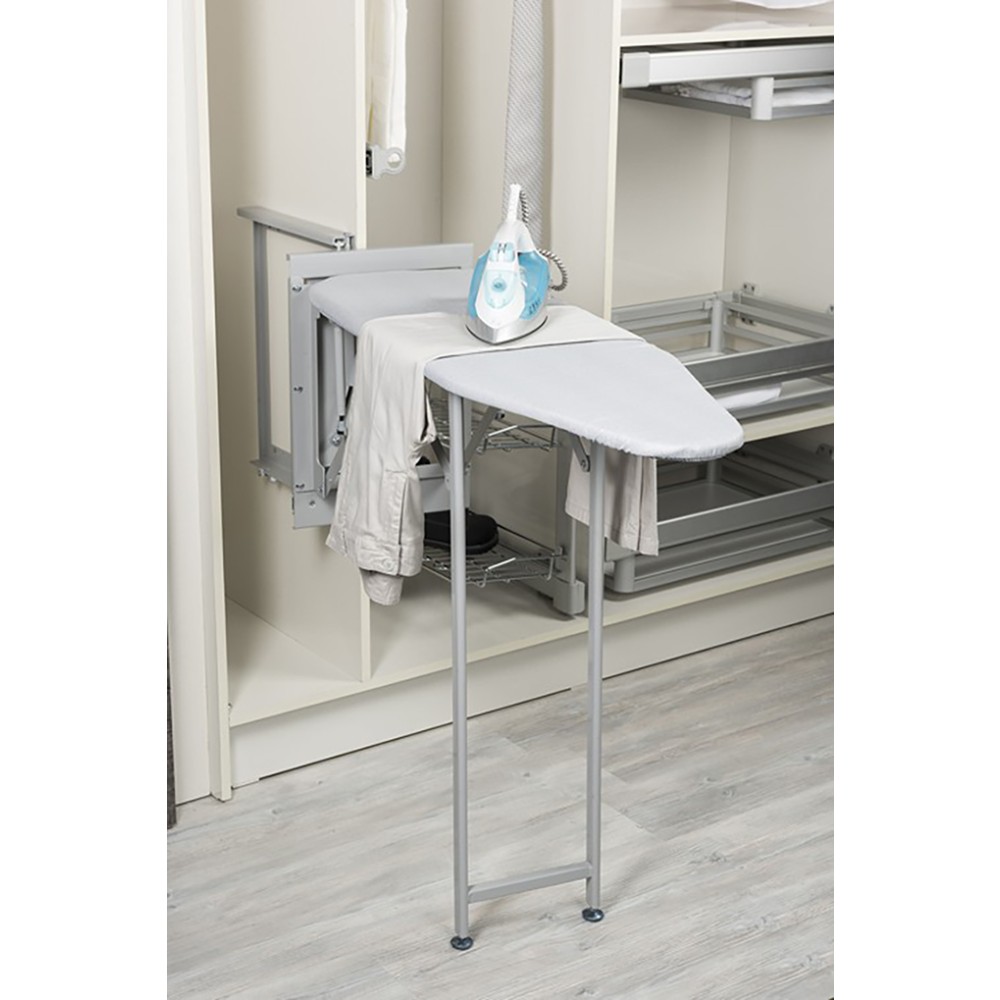 Pull-out ironing board, rotating, white