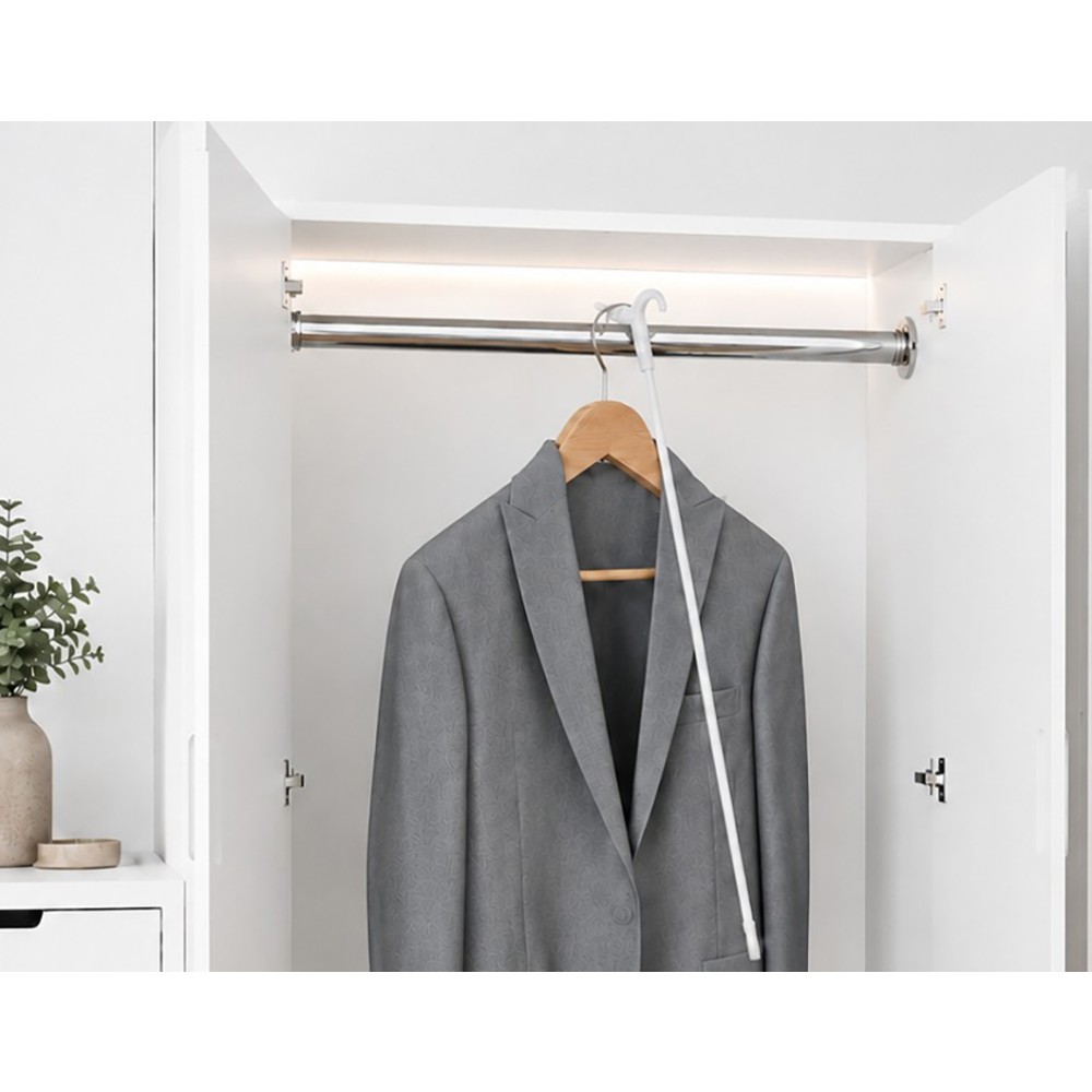 Static rod for hangers, White