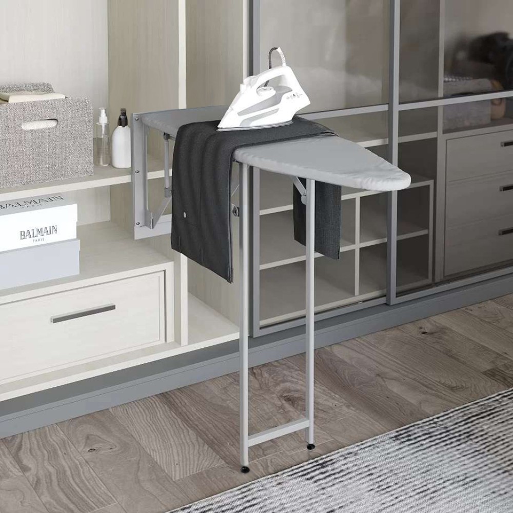 Retractable ironing board, rotating, gray, Evo Line