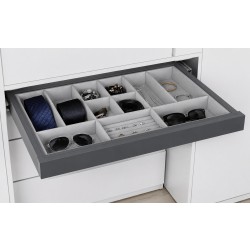 Pull-out rack for jewelry and accessories, with soft closing, Anthracite
