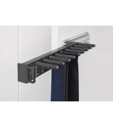 Изтегляща закачалка за вратовръзки, с плавно затваряне Антрацит, Evo Line