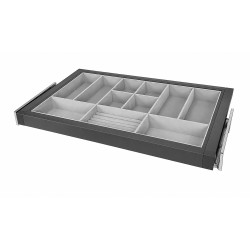 Pull-out rack for jewelry and accessories, with soft closing, Anthracite