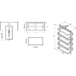 Mechanism for shoes in two rows with H 790-990 mm, Starax