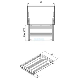 Изтеглящ механизъм за обувки, Blum водачи и плавно прибиране, Антрацит, Starax