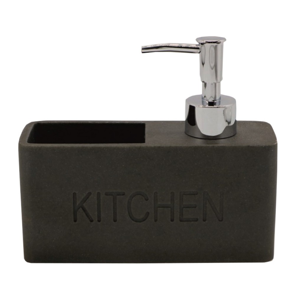 Stand-organizer for sponge with dispenser black granite