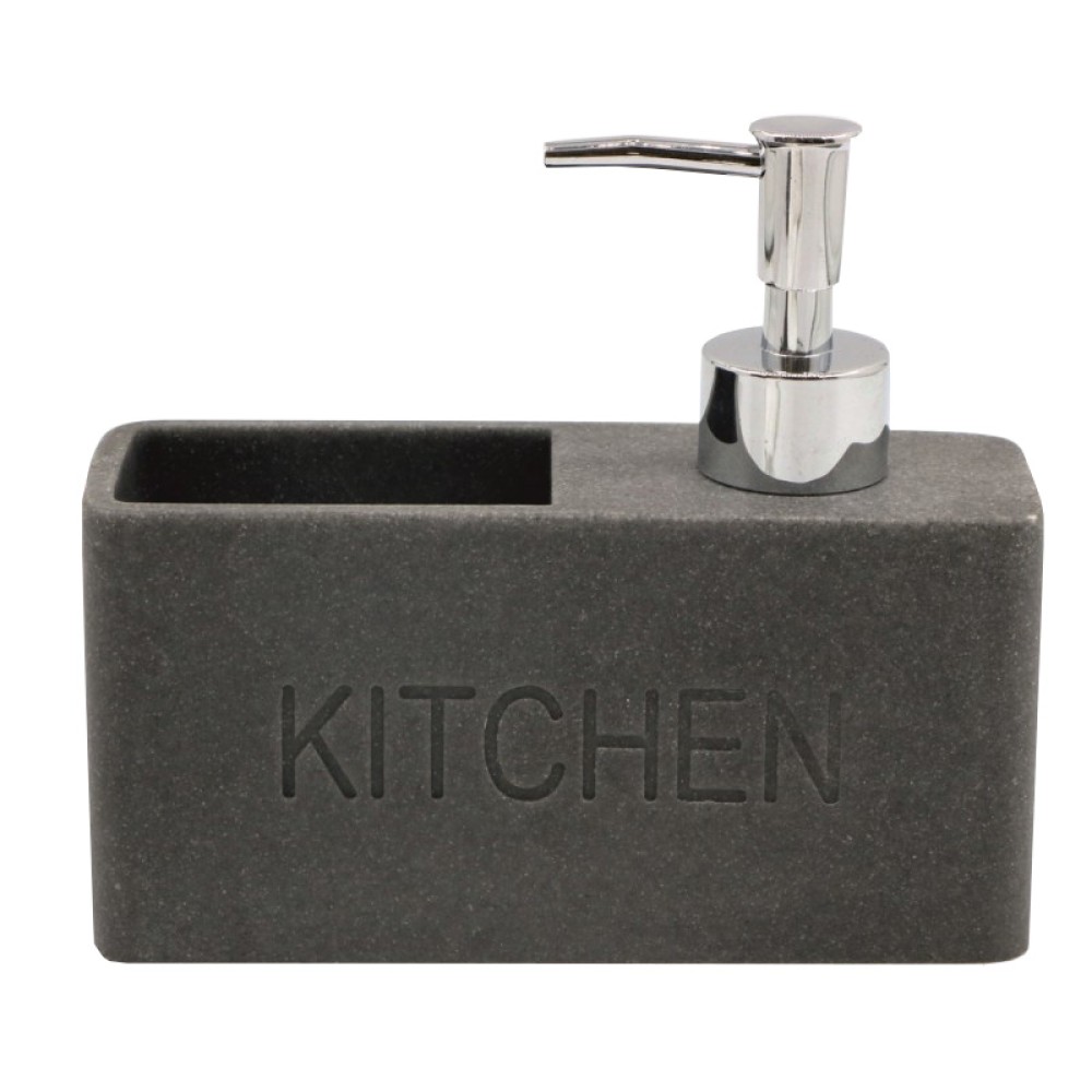 Stand-organizer for sponge with dispenser gray granite
