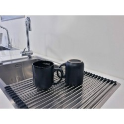 Stainless steel roller drainer with black