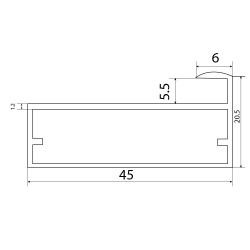 Profile for glass doors, Black