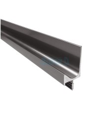 Edge handle for kitchen with feather, brush nickel