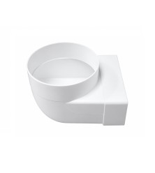 Flat-round elbow for flat PVC air duct