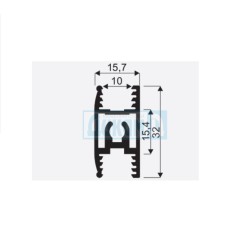 H-shaped profile for glass H 30 mm SEVROL