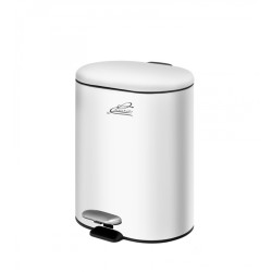 Waste bin white mat 6 liters with toilet brush-set