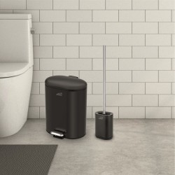 Waste bin black mat 6 liters with brush for toilet set