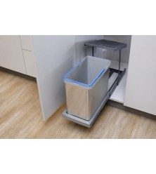 Kitchen bucket for cabinet pull-out, chrome, 24 l.