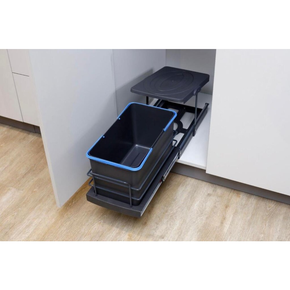 Kitchen bucket for cabinet pull-out, anthracite, 16 l.