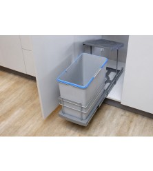Kitchen bucket for cabinet pull-out, grey, 24 l.