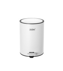 White waste bin with soft-closing pedal 3 liters