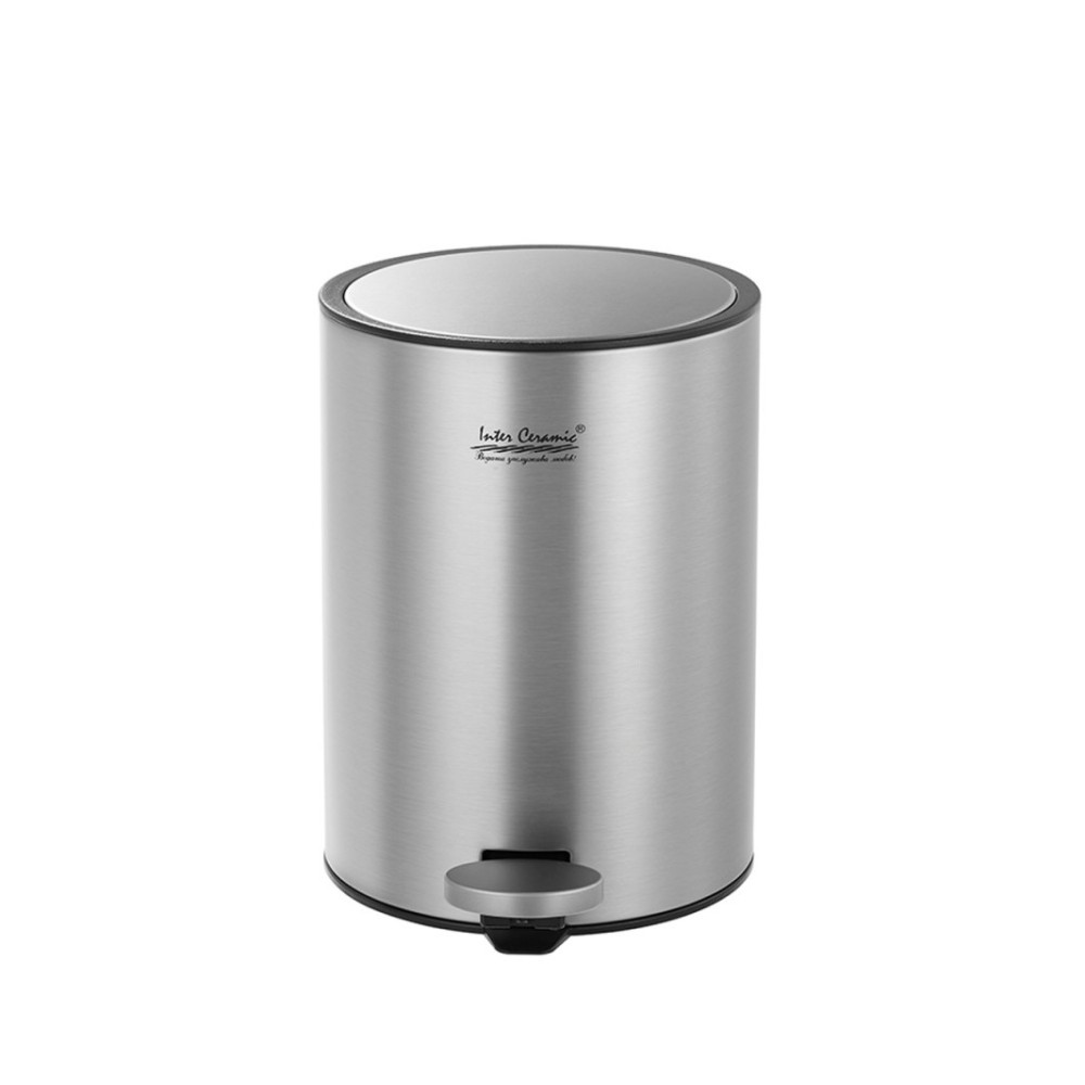 Stainless steel waste bin in inox with pedal with smooth closing 3 liters