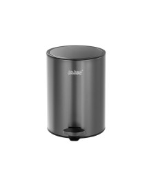 Stainless steel waste bin in anthracite with pedal with smooth closing 3 liters