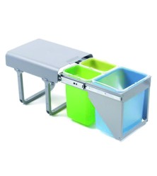 Kitchen bucket, Eco front 40, gray, 1x16 + 2x8 liters