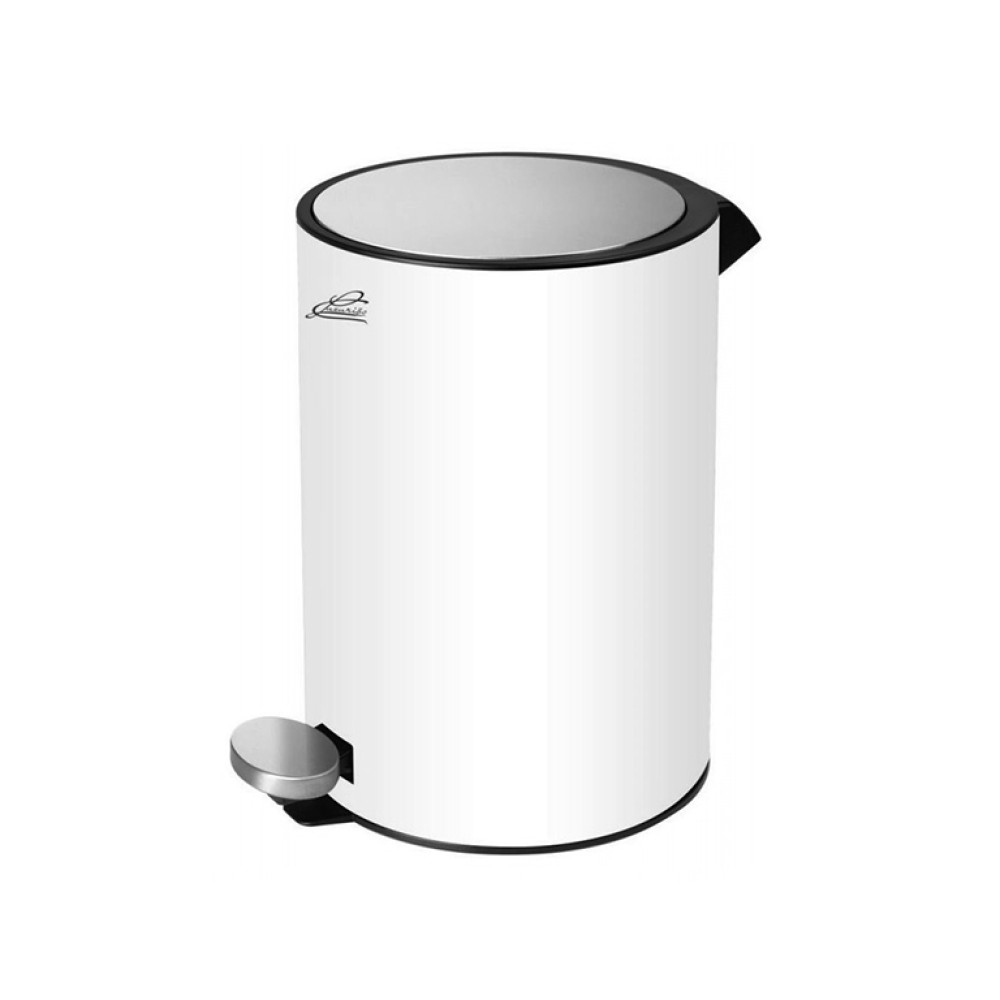 White waste bin with soft-closing pedal 5 liters