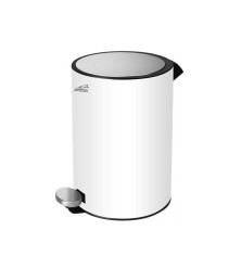 White waste bin with soft-closing pedal 5 liters