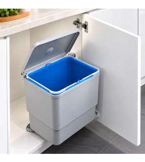 Built-in kitchen bucket Sesamo 45, gray, 16 liters
