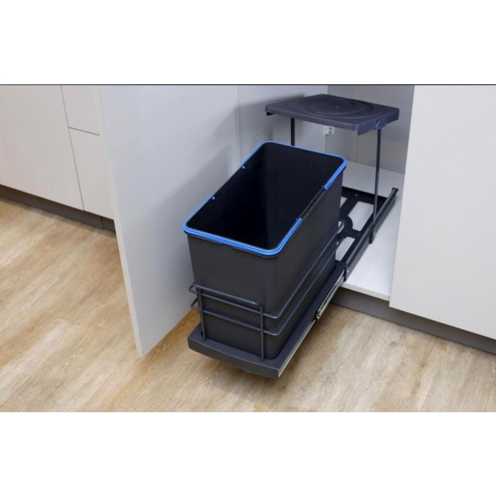 Kitchen bucket for cabinet pull-out, anthracite, 24 l.