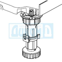 Two-part kitchen leg 100-120 mm for bolt-on installation