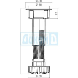 Two-part kitchen leg 150-190 mm Two-part kitchen leg 150-190 mm