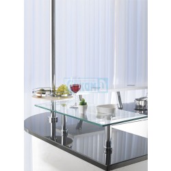 Round chrome straight bar console