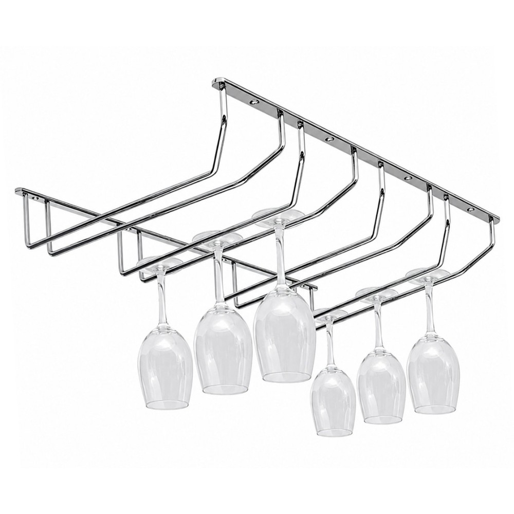 Quadruple cup holder above bar counter, chrome