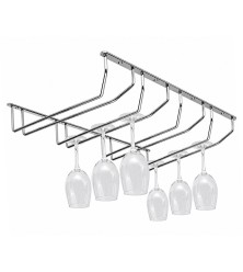 Quadruple cup holder above bar counter, chrome
