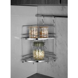 Corner two-row shelf for spices