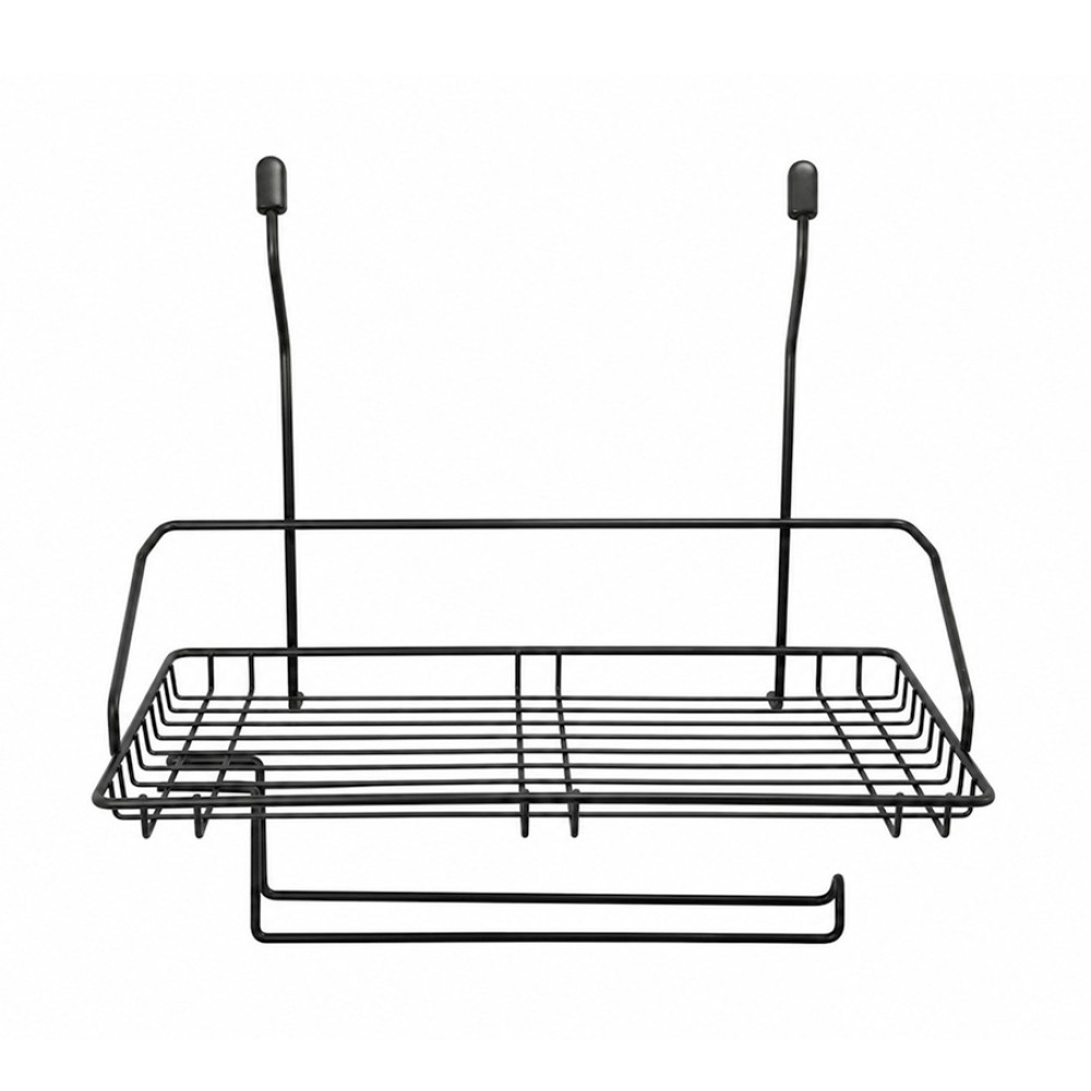 Spice rack with tissue holder, black
