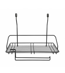 Spice rack with tissue holder, black