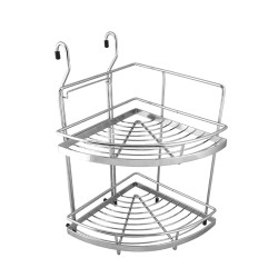 Corner two-row shelf for spices