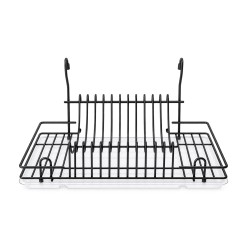 Hanging dish drainer with tray, black, CTX13-2