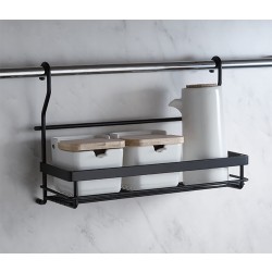 Single row spice rack, black