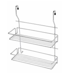 Two-row shelf for spices with board 4012, chrome